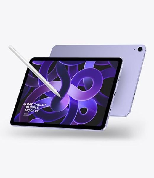 Two iPad Air 5 Purple - PSD - 109929 _ Yellow Images